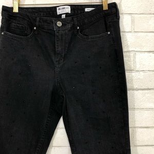 William Rast black rhinestone perfect skinny jeans
